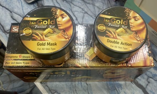 Soft Shine 24k Gold Facial Kit Whitening Facial Kit 6 Steps Whitening And Glowing Facial Kit 300ml