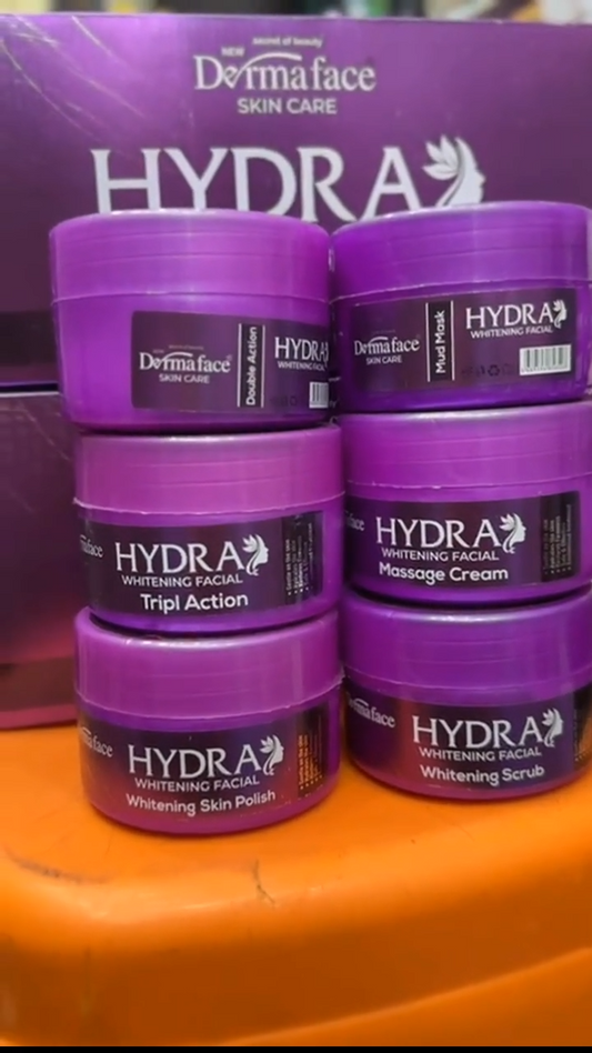 Derma Face Hydra Whitening Facial Kit 6 Steps Whitening And Glowing Facial Kit 300ml